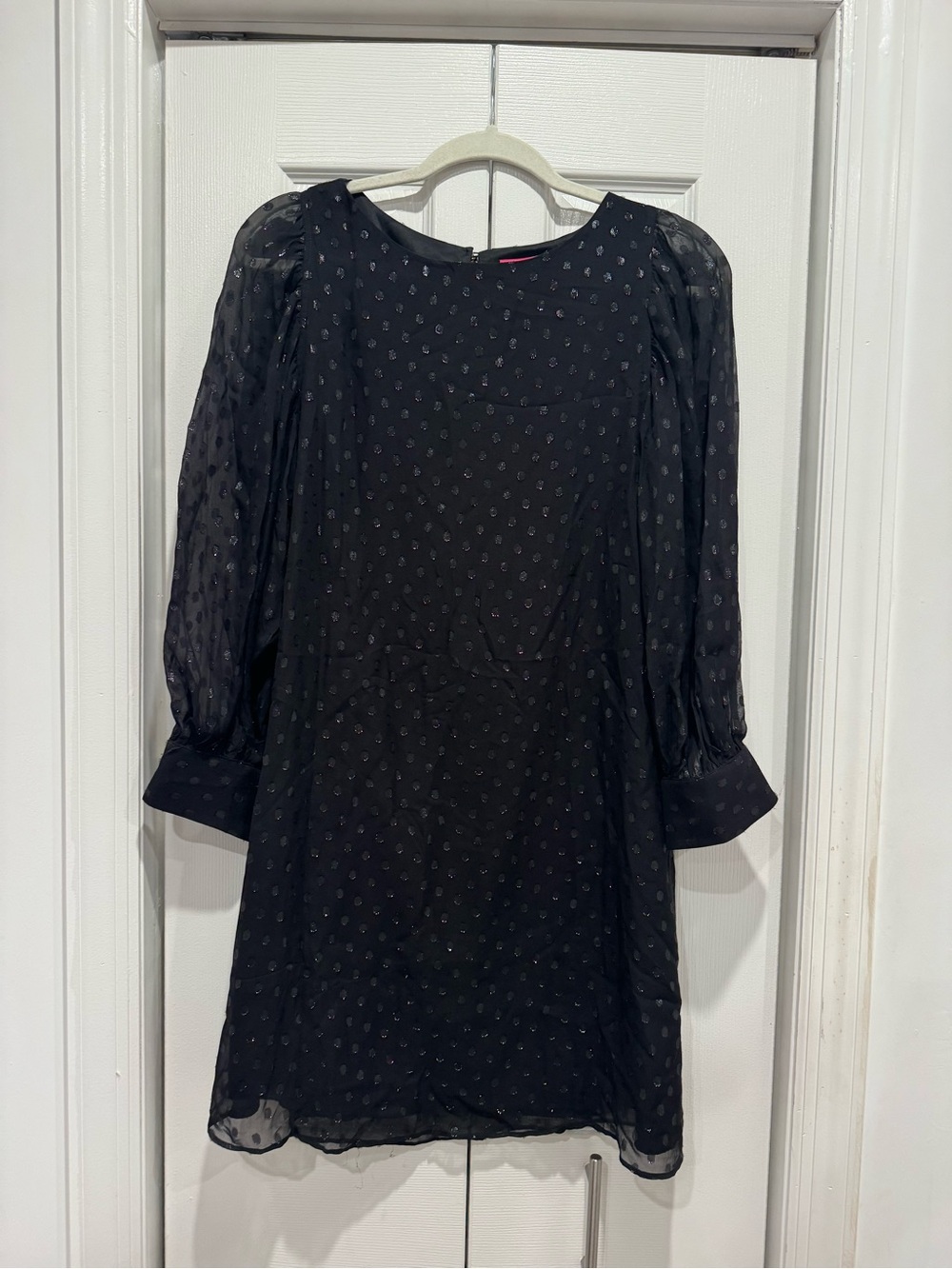 Lilly Pulitzer Black Sheer-Sleeve Shift Dress